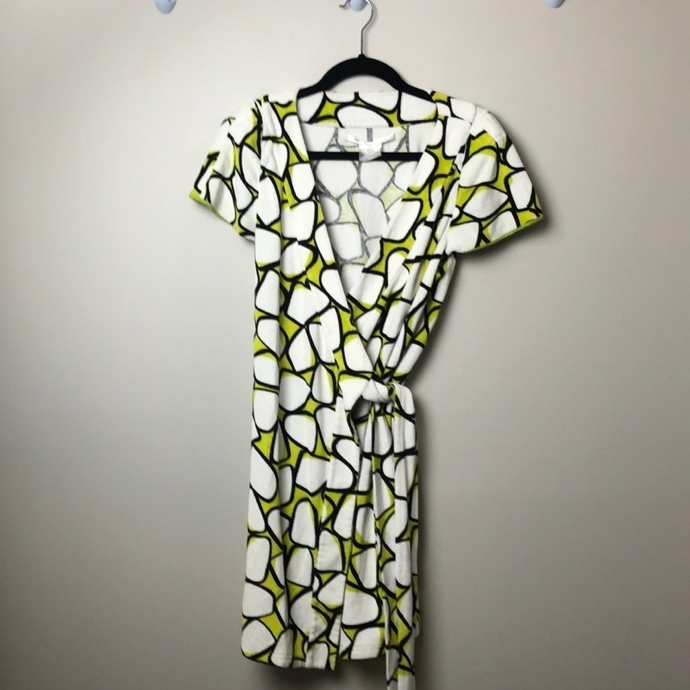 Diane Von Furstenberg geometric wrap TERRY dress